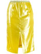 Sjyp Shiny Pencil Skirt - Yellow