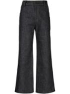 Derek Lam Cropped Wide Leg Jeans, Women's, Size: 44, Blue, Cotton/spandex/elastane