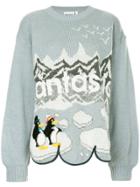 Yeah Right! Fantastic Penguin Knit Sweater - Blue