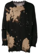 R13 Two Tone Distressed Jumper - Black