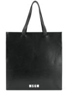 Msgm Logo Print Shopper Bag - Black