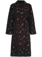 G.v.g.v. Tie Waist Notch Collar Coat - Black