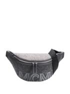 Mcm Logo Print Belt Bags - Grey