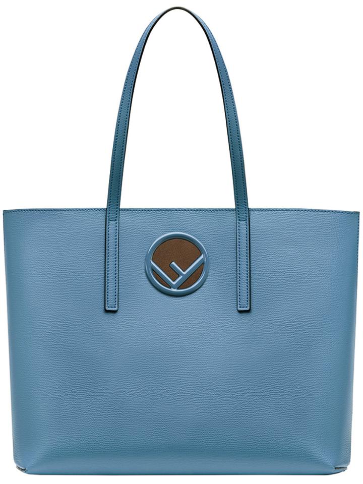 Fendi Logo Plaque Tote - Blue