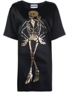 Moschino Skeleton T-shirt Dress, Women's, Size: 40, Black, Acetate/rayon/other Fibers