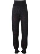 Lanvin Animal Print Tapered Trousers, Women's, Size: Medium, Black, Polyamide/polyester/spandex/elastane/wool