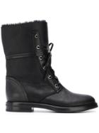Casadei Shearling Lined Boots - Black