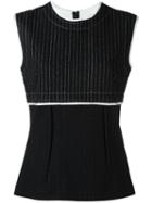 Dkny Pinstripe Tank Top, Women's, Size: Medium, Black, Polyester/spandex/elastane/wool