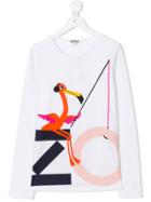 Kenzo Kids Logo Bird Print T-shirt - White