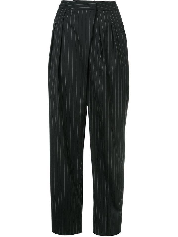 Juun.j Pinstripe Hi Rise Trousers - Black