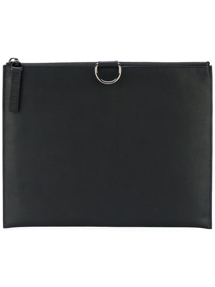 Maison Margiela - Top Zip Pouch - Men - Calf Leather - One Size, Black, Calf Leather