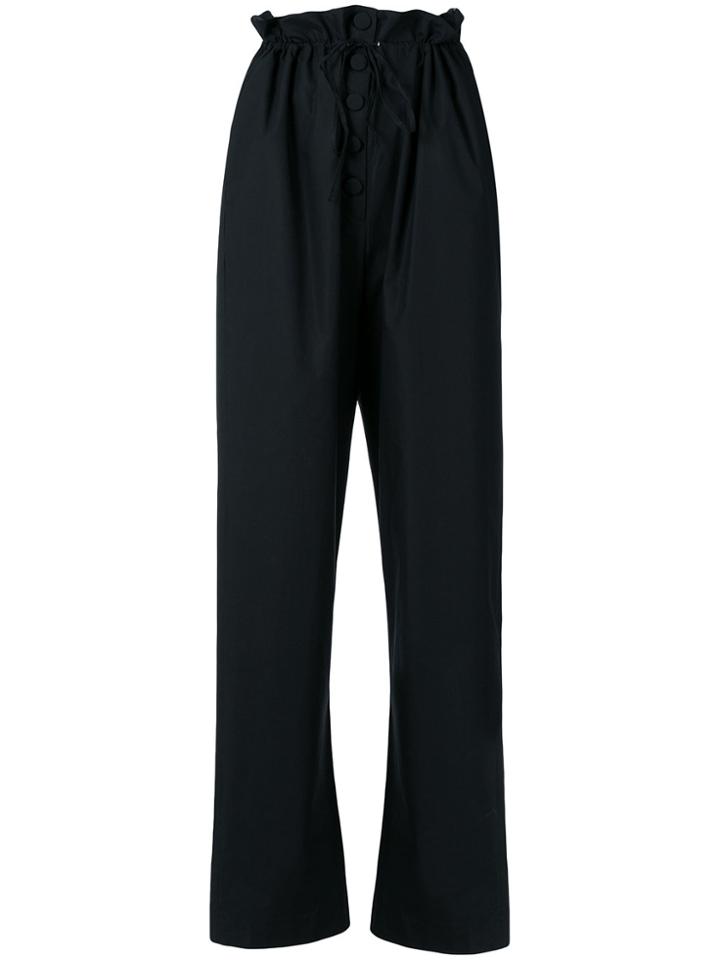 Maison Flaneur Buttoned Military Trousers - Black