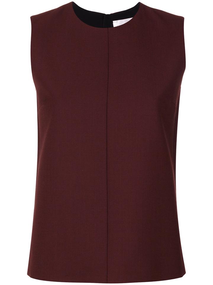Victoria Victoria Beckham - Rear Zip Tank - Women - Silk/nylon/polyester/wool - 12, Red, Silk/nylon/polyester/wool