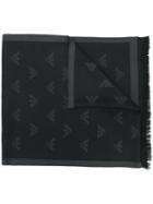 Emporio Armani - Logo Patter Scarf - Men - Wool - One Size, Black, Wool