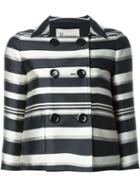 Herno Striped Jacket, Women's, Size: 40, Black, Polyester/acetate