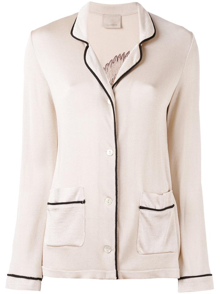 Laneus - Knit Cardigan Blazer - Women - Acetate/viscose - 40, Nude/neutrals, Acetate/viscose