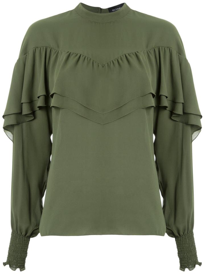 Olympiah - Ruffled Top - Women - Polyester - 44, Green, Polyester