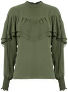 Olympiah - Ruffled Top - Women - Polyester - 44, Green, Polyester