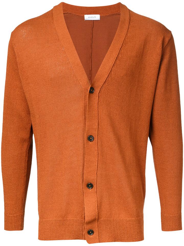 En Route Button Up Cardigan, Men's, Size: 3, Brown, Cotton