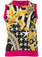 Versace Mixed-print Vest - Black