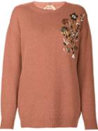 No21 Sequin Embellished Jumper, Women's, Size: 38, Brown, Wool