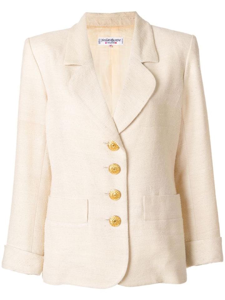 Yves Saint Laurent Pre-owned Contrast-button Blazer - Neutrals