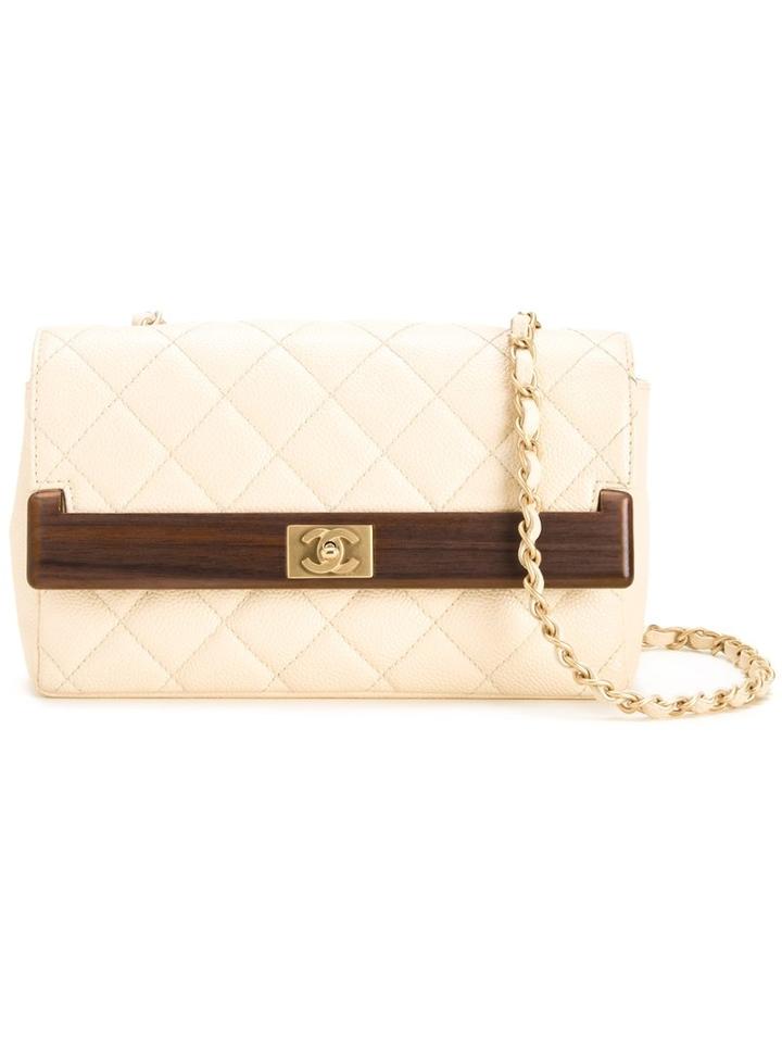 Chanel Vintage Cc Quilted Chain Shoulder Bag, Women's, White