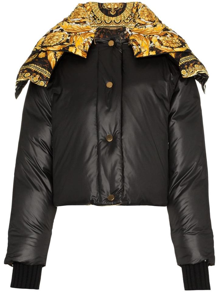 Versace Barocco Reversible Puffer Jacket - Black