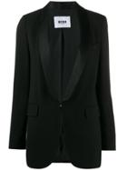 Msgm Single-breasted Hooked Blazer - Black