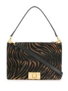 Furla 'mimi' Zebra Print Shoulder Bag - Black