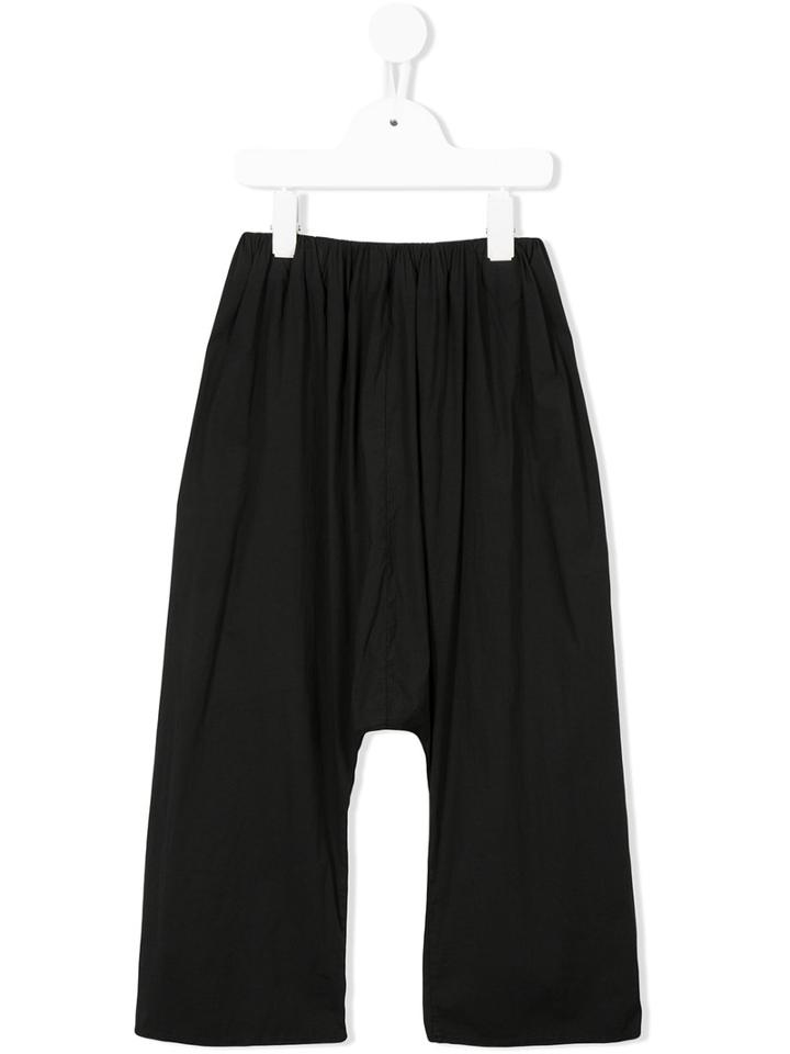 Album Di Famiglia Kids - Gathered Drop-crotch Track Pants - Kids - Cotton/polyamide/spandex/elastane - 8 Yrs, Black