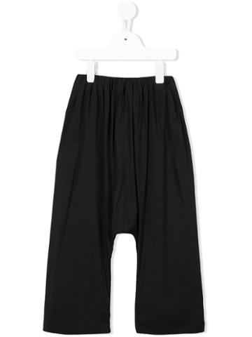 Album Di Famiglia Kids - Gathered Drop-crotch Track Pants - Kids - Cotton/polyamide/spandex/elastane - 8 Yrs, Black