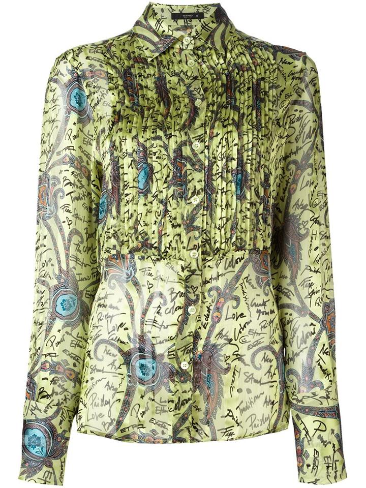 Etro Pintuck Shirt, Women's, Size: 42, Silk