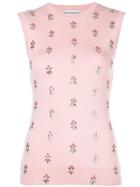 Paco Rabanne Rhinestone-embellished Sleeveless Top - Pink