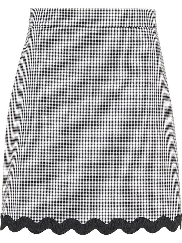 Miu Miu Gingham Check Gabardine Skirt - Black
