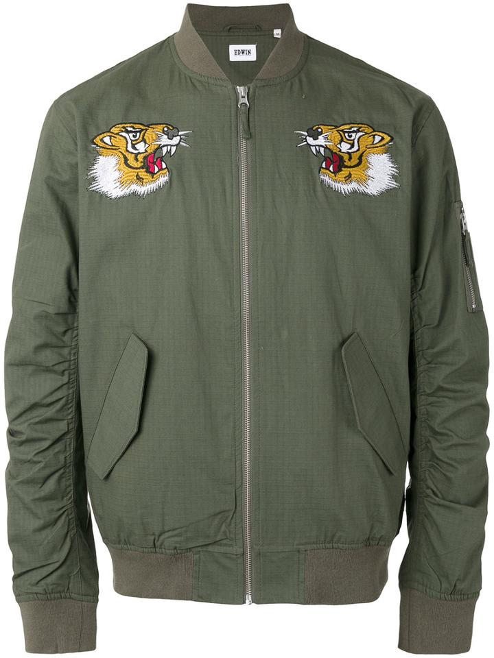 Edwin - Flight Souvenir Jacket - Men - Cotton/nylon - S, Green, Cotton/nylon