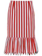 Reinaldo Lourenço Striped Pencil Skirt - Red