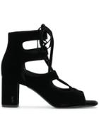 Saint Laurent Loulou 70 Lace-up Sandals - Black