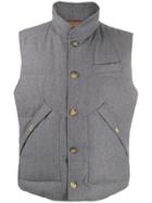 Brunello Cucinelli Buttoned Padded Vest - Grey