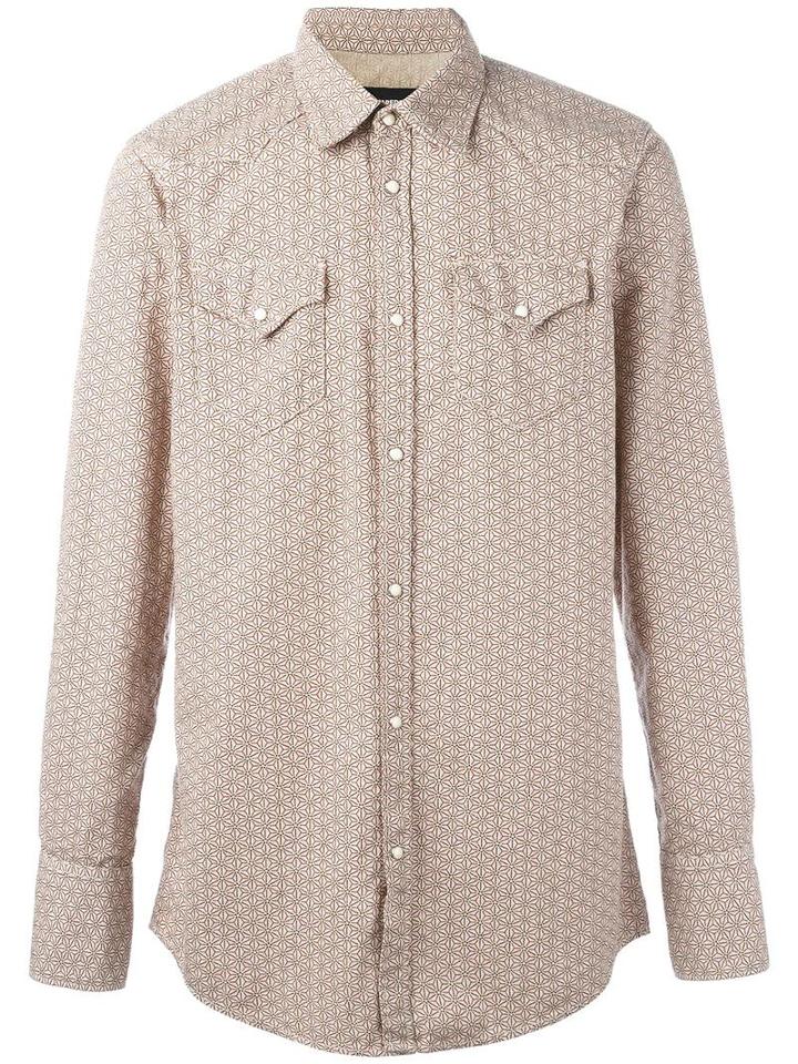 Dsquared2 Floral Pattern Shirt, Men's, Size: 48, Nude/neutrals, Cotton