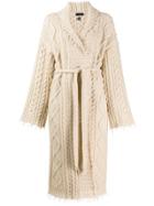 Alanui Cable Knit Robe Cardigan - White