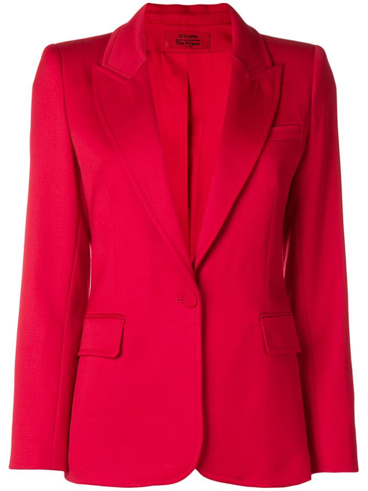 Styland Peaked Lapels Blazer - Red