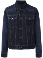 Prada Classic Denim Jacket, Men's, Size: 50, Blue, Leather/viscose