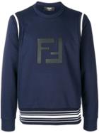Fendi Ff Logo Sweatshirt - Blue