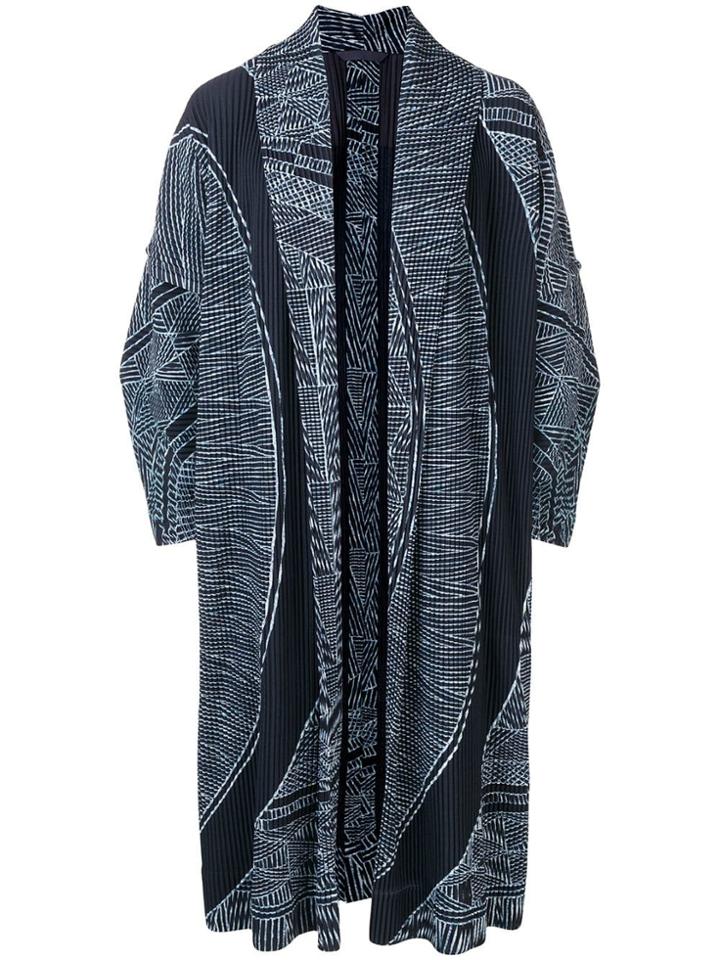Homme Plissé Issey Miyake Printed Pleated Coat - Blue
