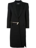Dsquared2 'miyako' Zipped Long Coat - Black