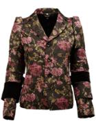 Comme Des Garçons Floral Jacquard Blazer, Women's, Size: Small, Black, Polyester/cupro/cotton