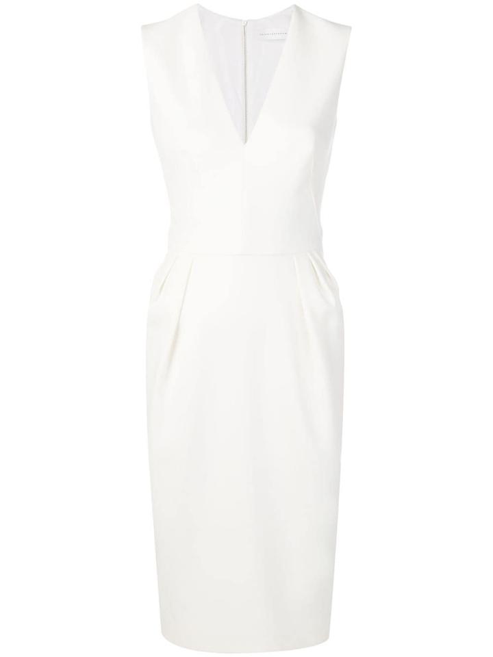 Victoria Beckham Sleeveless V-neck Dress - White