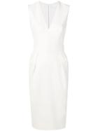 Victoria Beckham Sleeveless V-neck Dress - White
