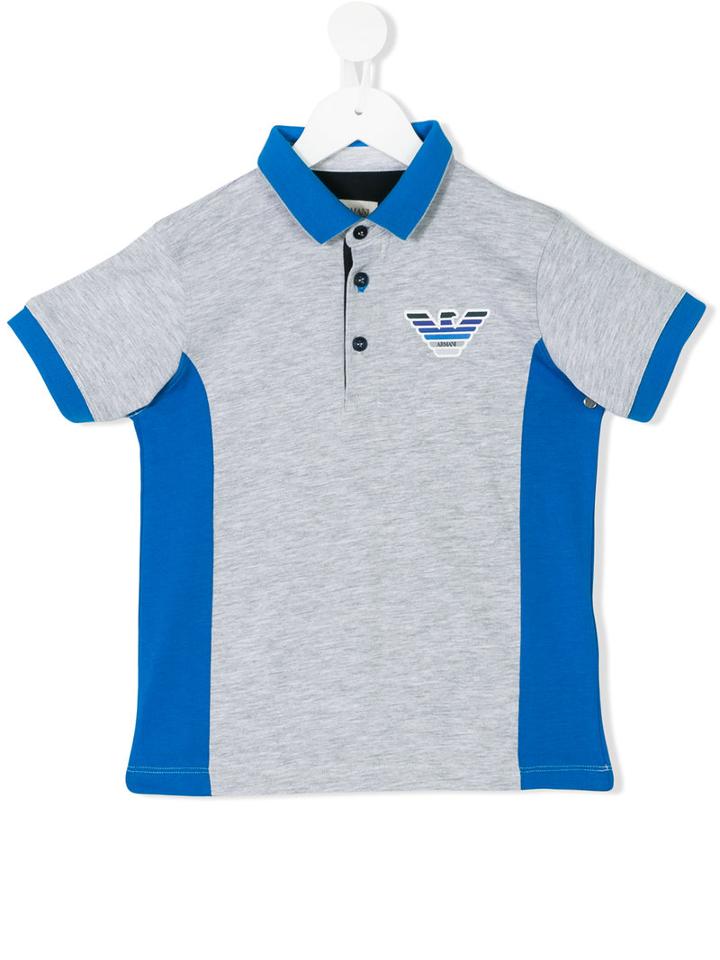 Armani Junior - Logo Print Polo Shirt - Kids - Cotton - 12 Yrs, Grey